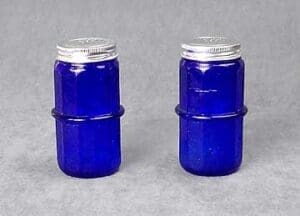 Blue Hoosier Salt And Pepper Shakers