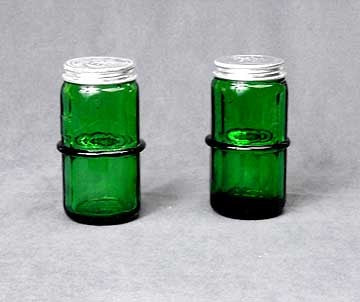 Green Hoosier Salt And Pepper Shakers