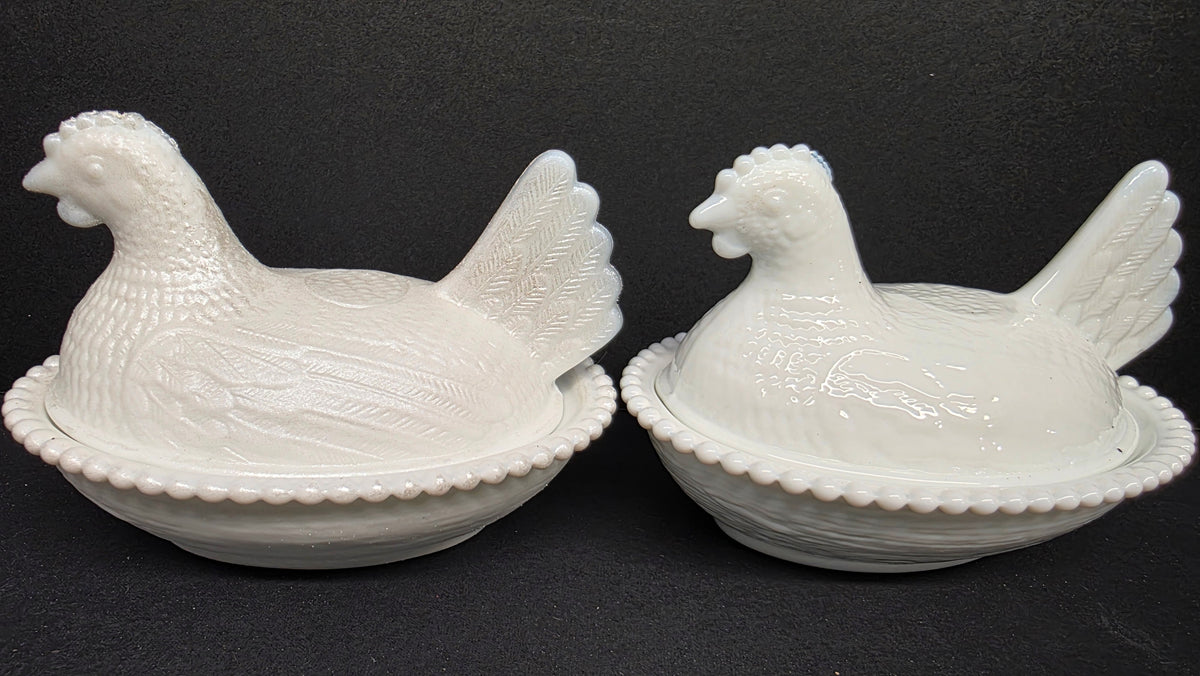 NEW PEARL 4.5" Hen on Nest – Solid Color Glass | Rose’s Closet