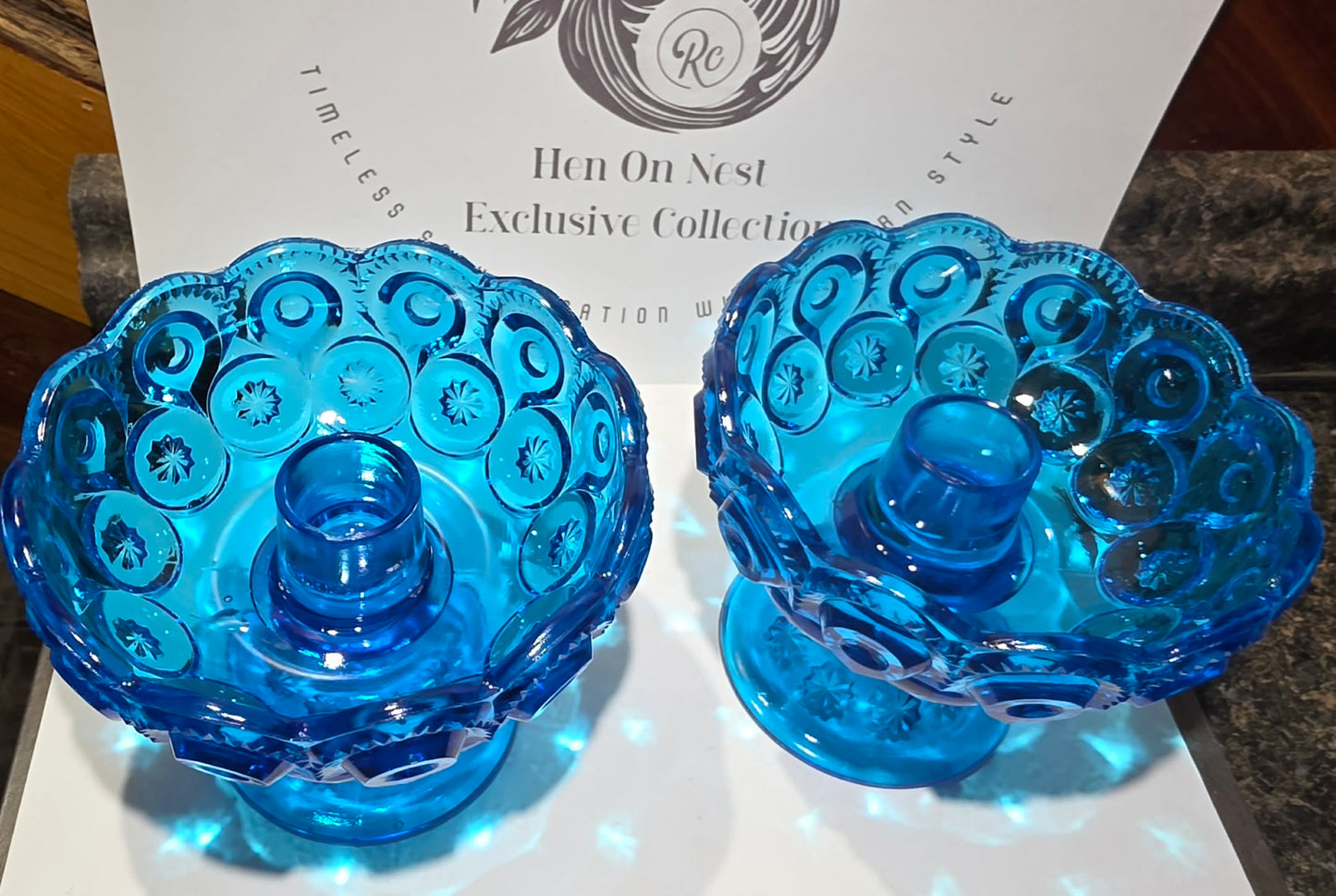 L.E Smith Set of 2  4" candles stick Holder's (Read)