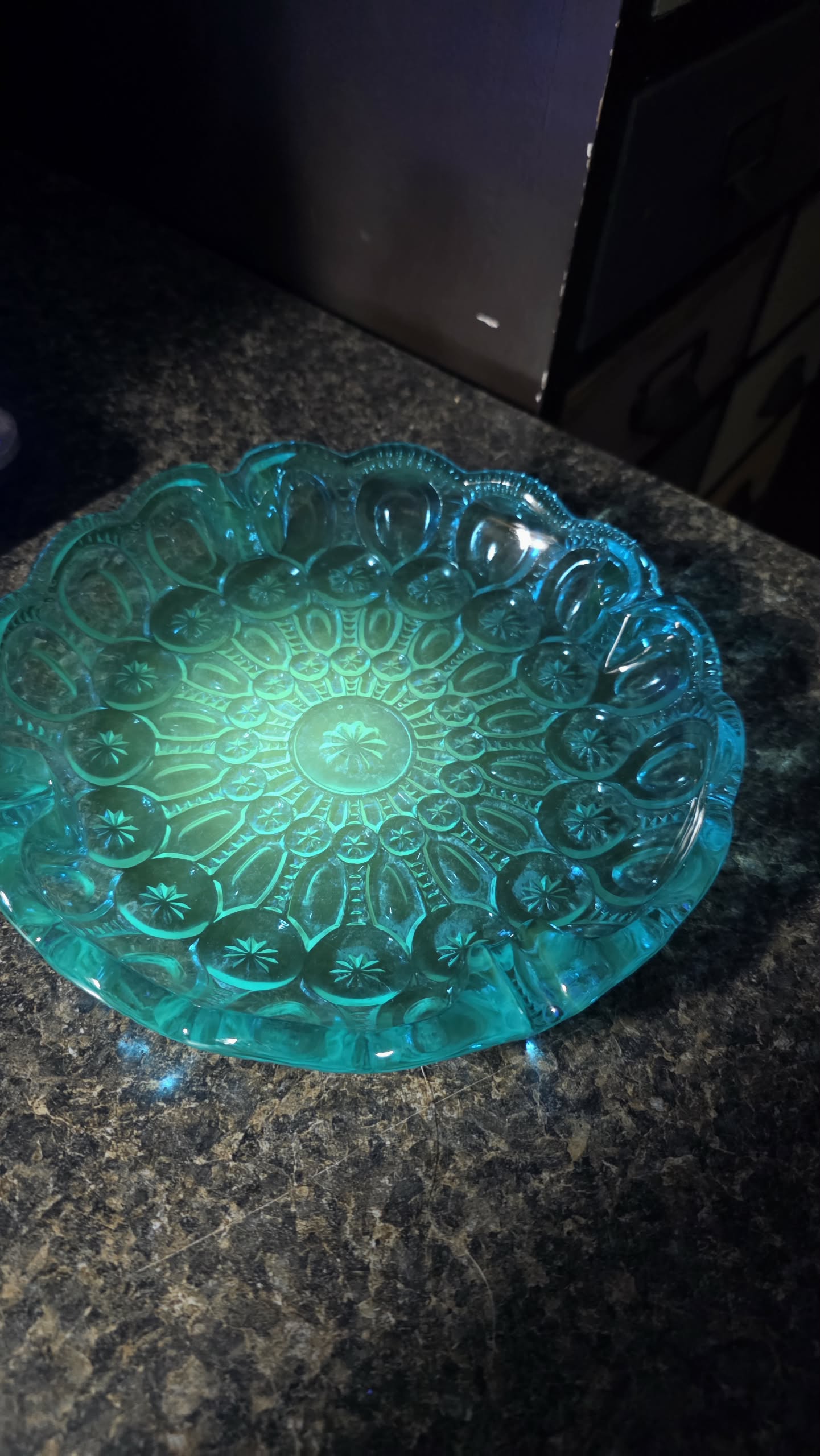 L.E Smith Ashtray Blue Moon and Stars