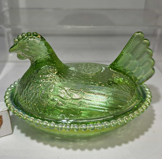 4.5" Hens Cheaper by The Dozen !! Carnival Imported Hen on Nest Electroplated