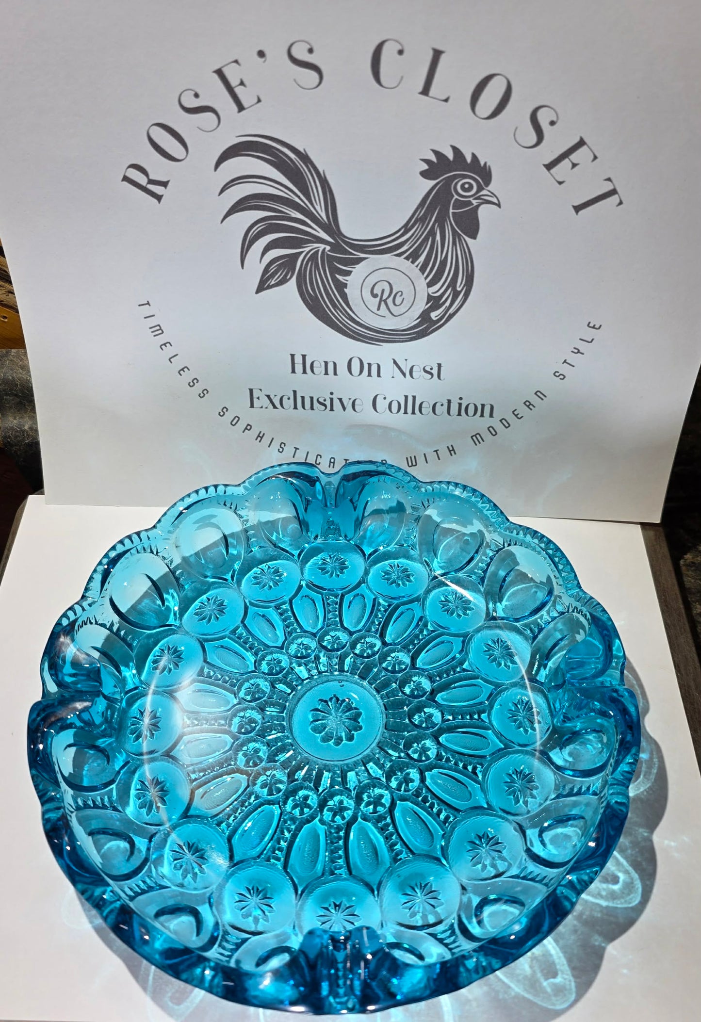 L.E Smith Ashtray Blue Moon and Stars