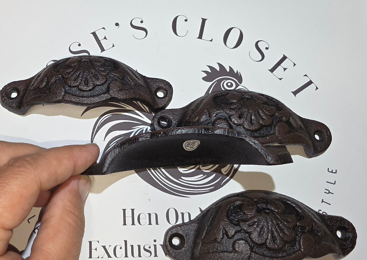 Cast Iron Draw Handel's Set Of 4