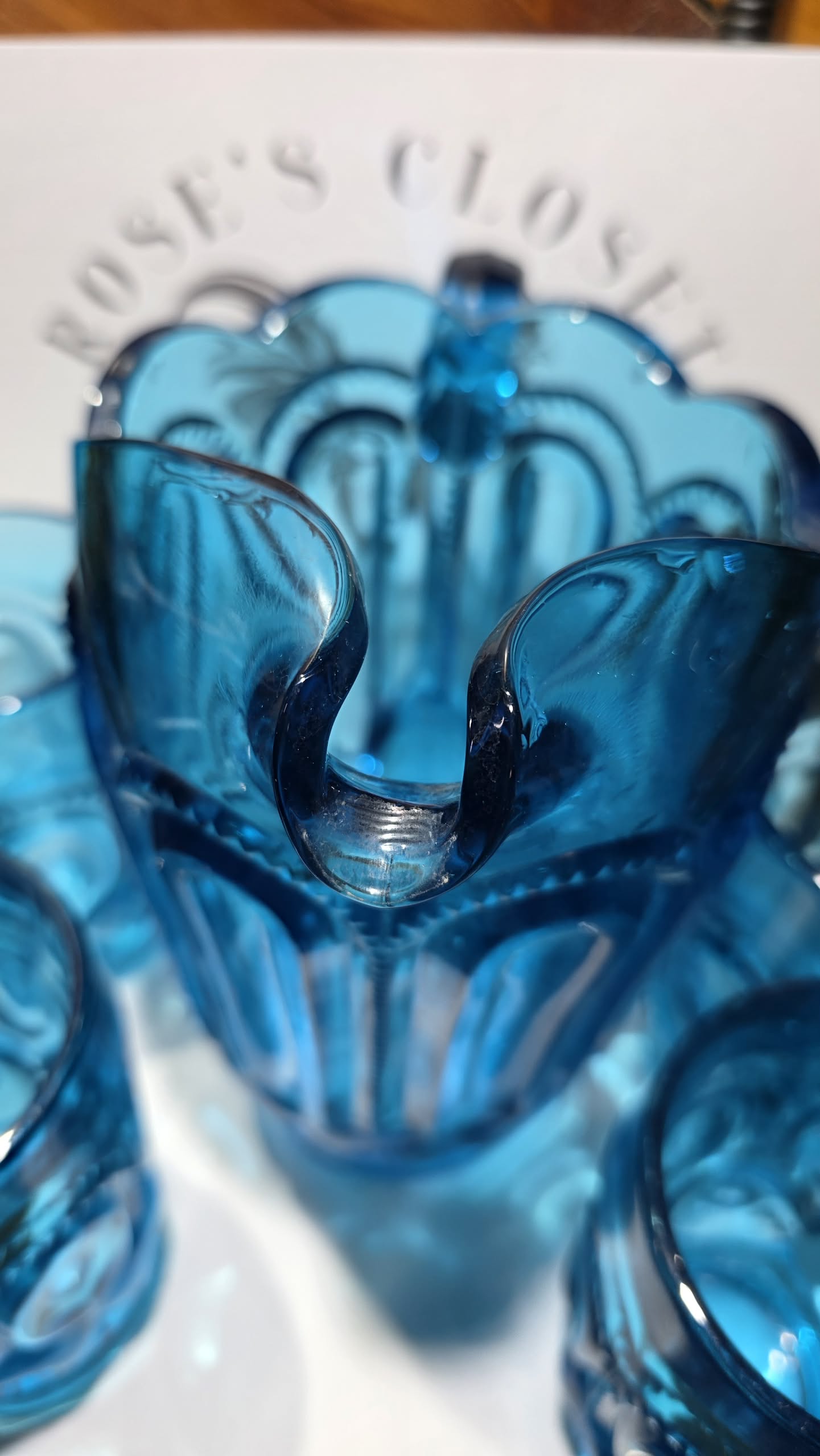 Pitcher and 4 Glasses L.E Smith Moon and Stars Blue