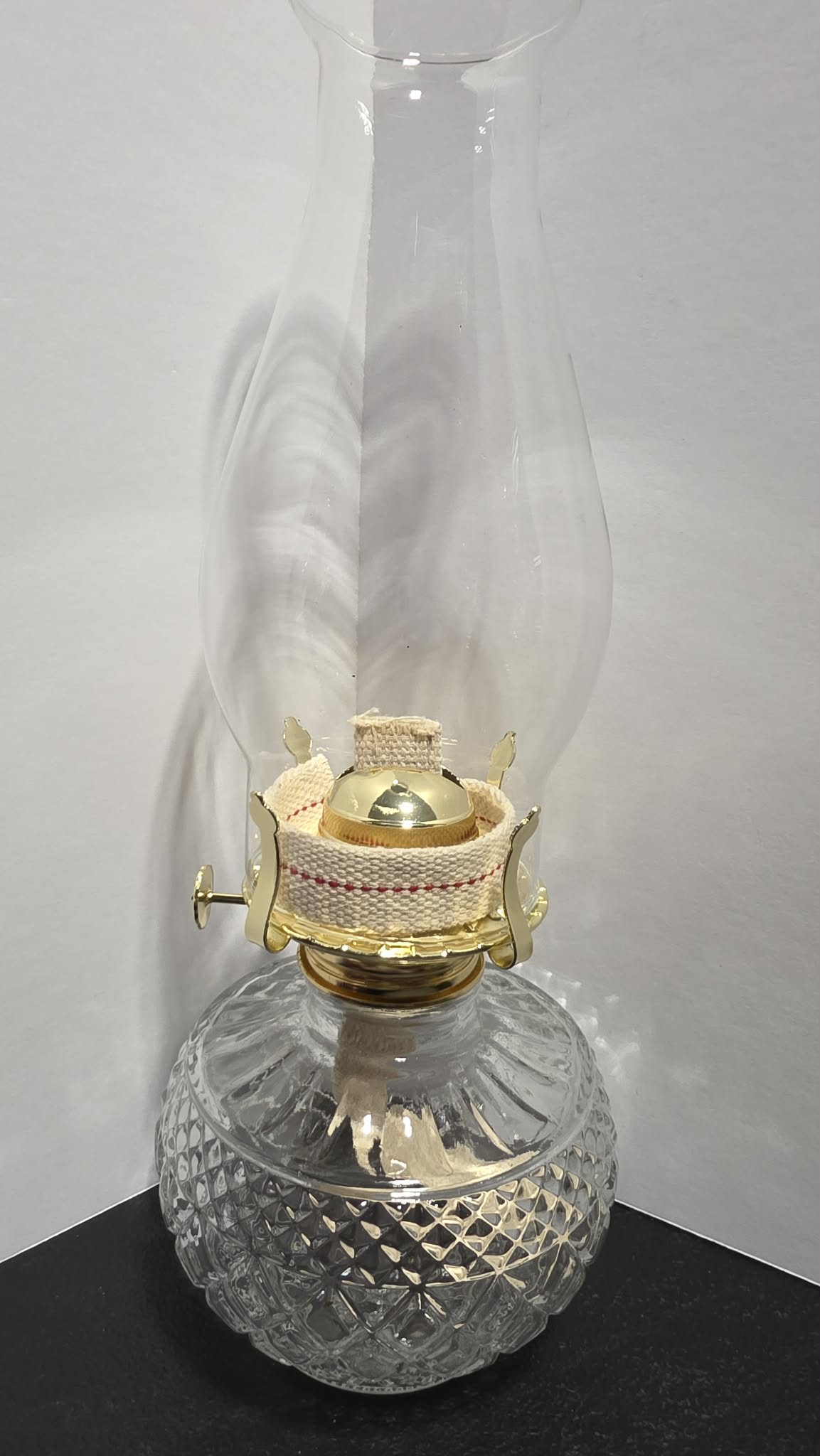 13" Glass Oil Lamp w/ 2 Wicks – Choice of Blue Red Clear Green or Amber