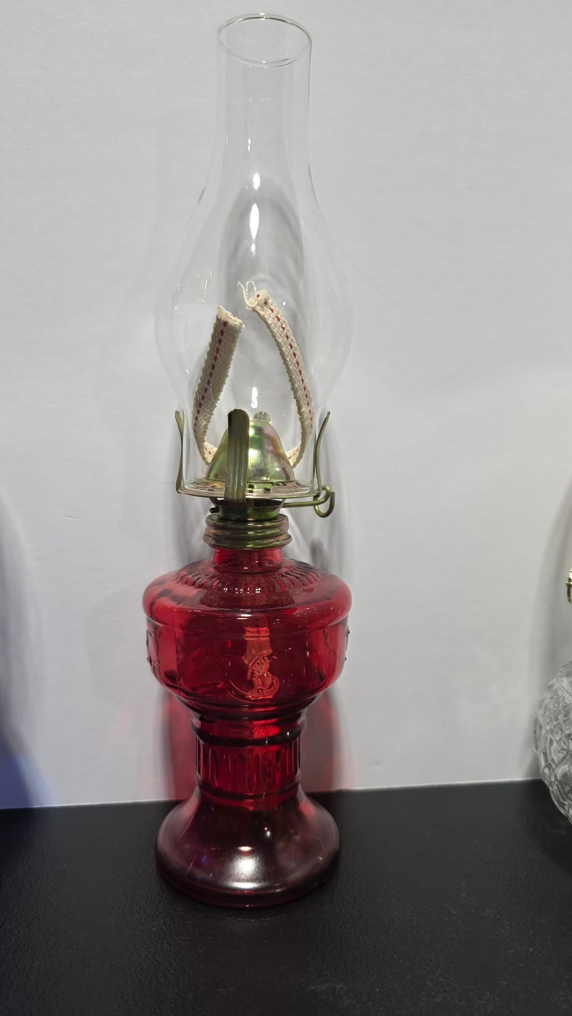 13" Glass Oil Lamp w/ 2 Wicks – Choice of Blue Red Clear Green or Amber