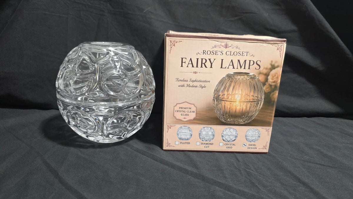 Rose’s Closet Crystal Fairy Lamp,  Clear Glass Tea Light Holder , 4 Designs to Choose From , Collect All 4 | Elegant Home Décor
