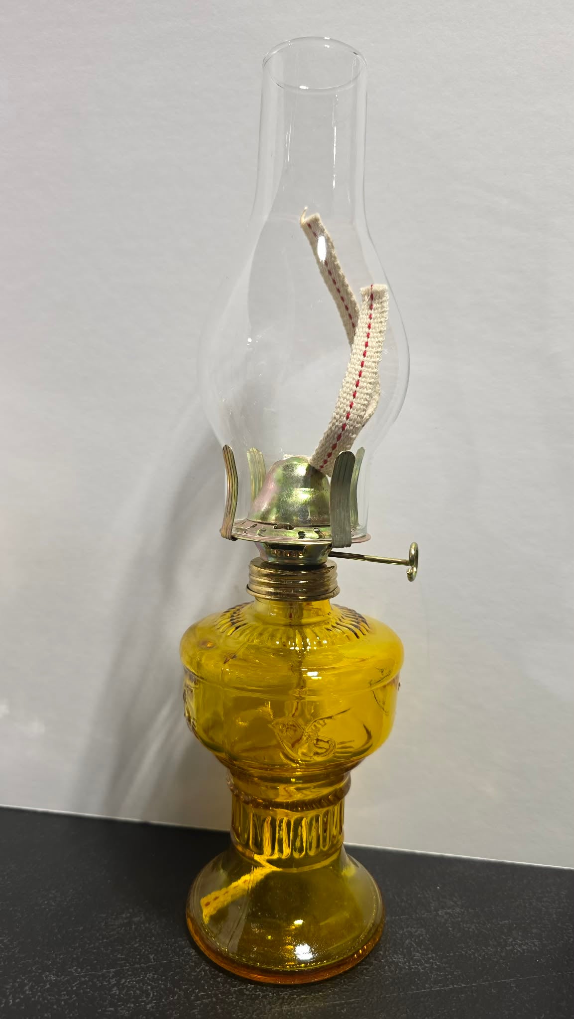 13" Glass Oil Lamp w/ 2 Wicks – Choice of Blue Red Clear Green or Amber