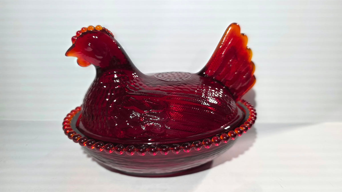 7"Glass Hens from Rhynes Retail only