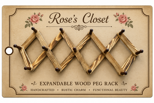 13 Peg Hand Crafted Expandable Wood Rack