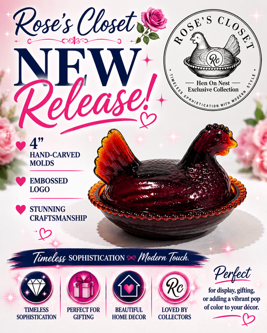 Red 4-Inch Hand-Sculpted Mold Hen on Nest Covered Dish ( Retail Only)