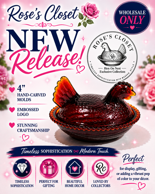 Set of 3 RED 4-Inch Hand-Sculpted Mold Hen on Nest Covered Dish WHOLESALE / BULK