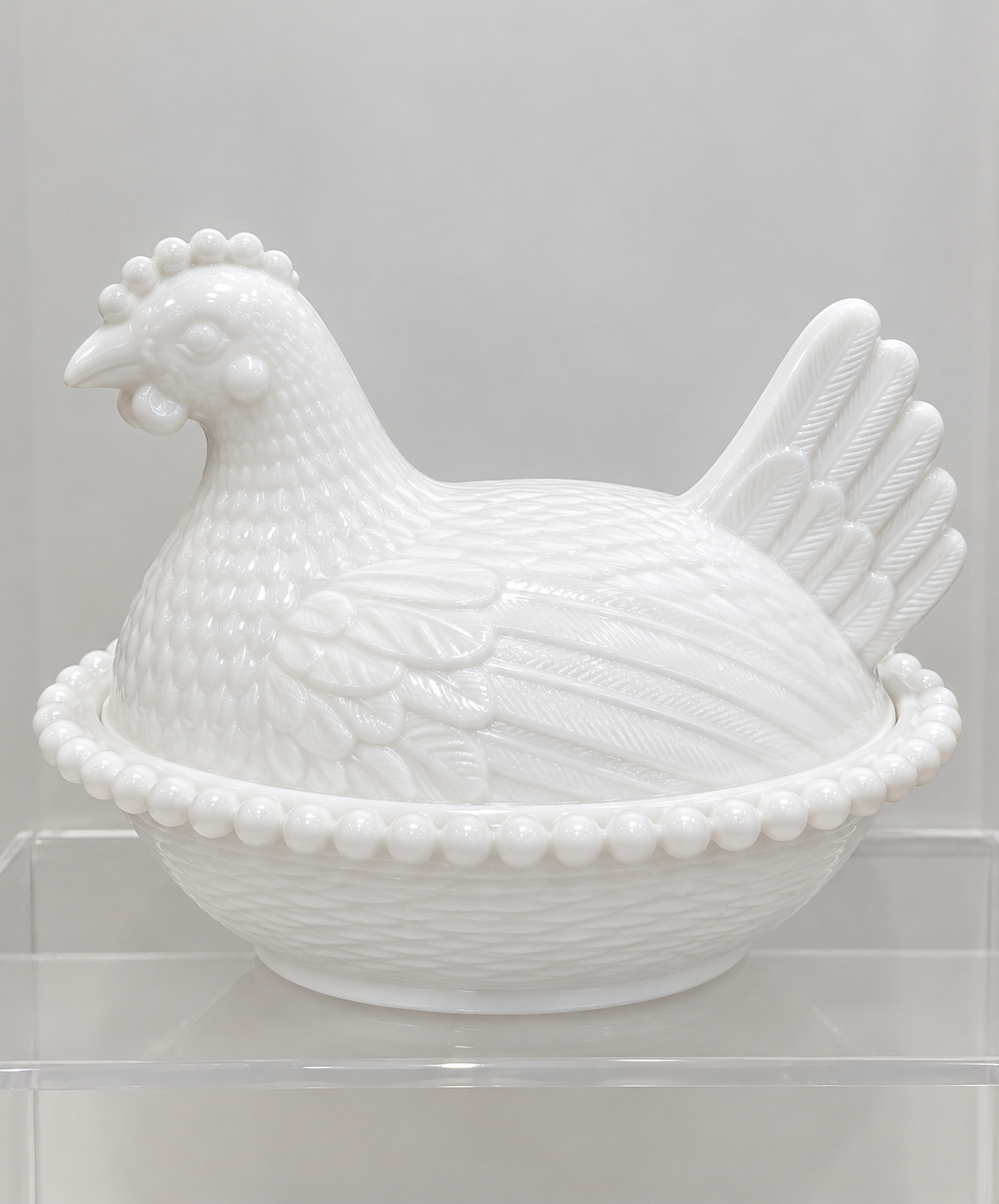 4.5" Glass Hen on Nest | Solid White or Black Hen Dish , Rose’s Closet New Release ,Chicken Decor ,Farmhouse Kitchen Decor