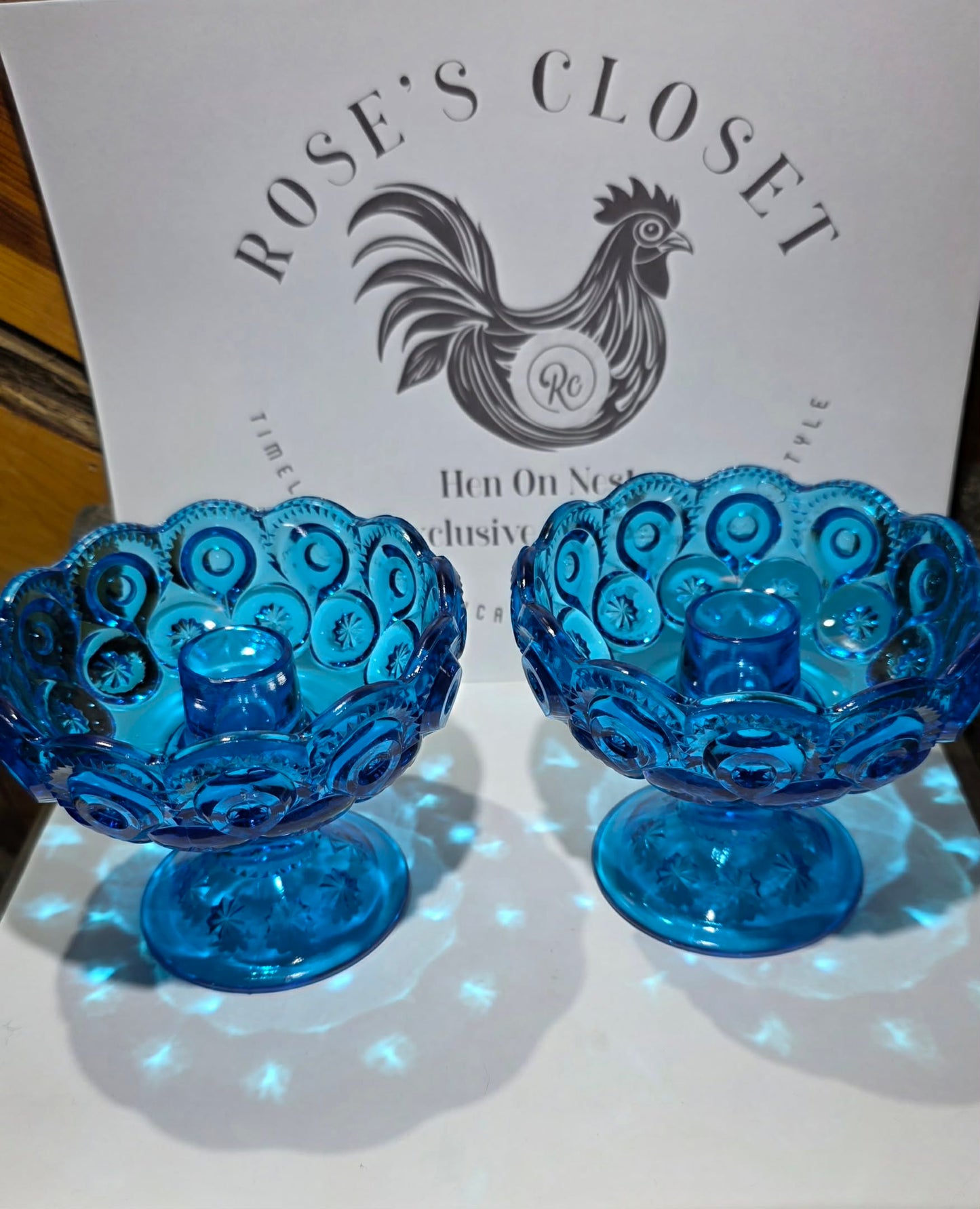 L.E Smith Set of 2  4" candles stick Holder's (Read)