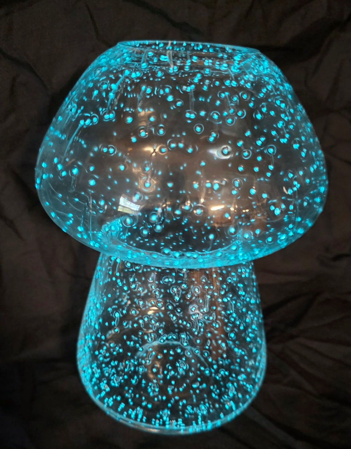 Magical Glow Glass Mushroom Lamp | Bubble Glass Mushroom Light ,Whimsical Home Decor