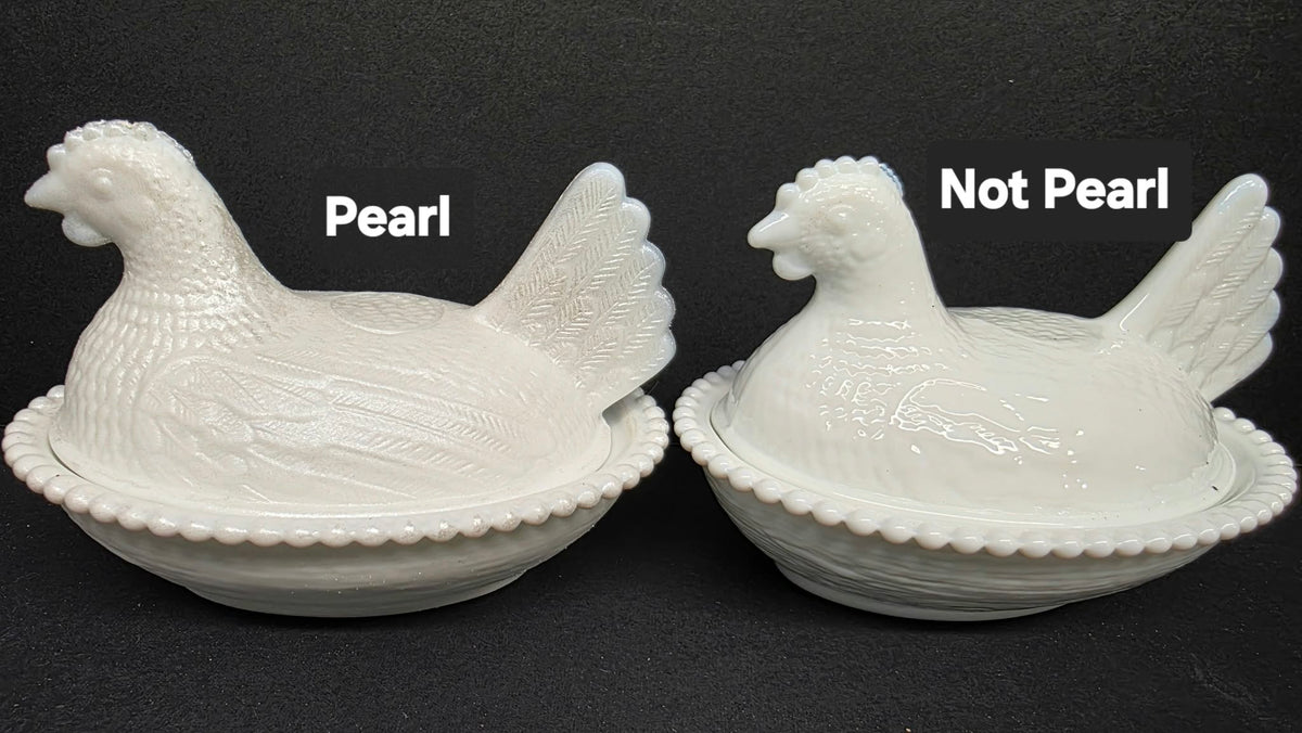NEW PEARL 4.5" Hen on Nest – Solid Color Glass | Rose’s Closet