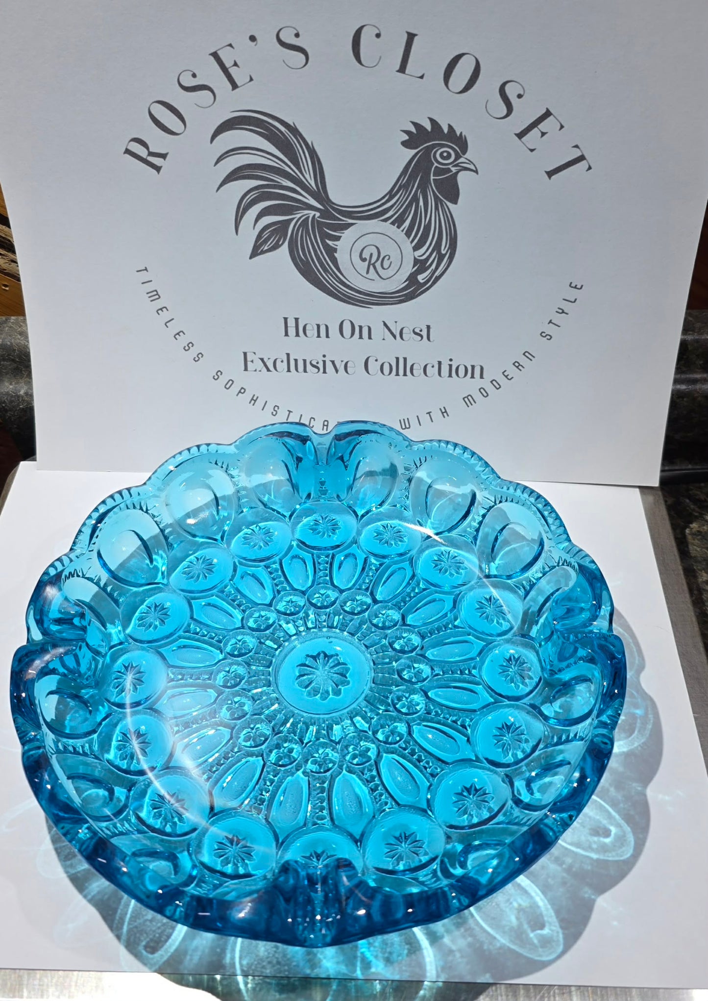 L.E Smith Ashtray Blue Moon and Stars