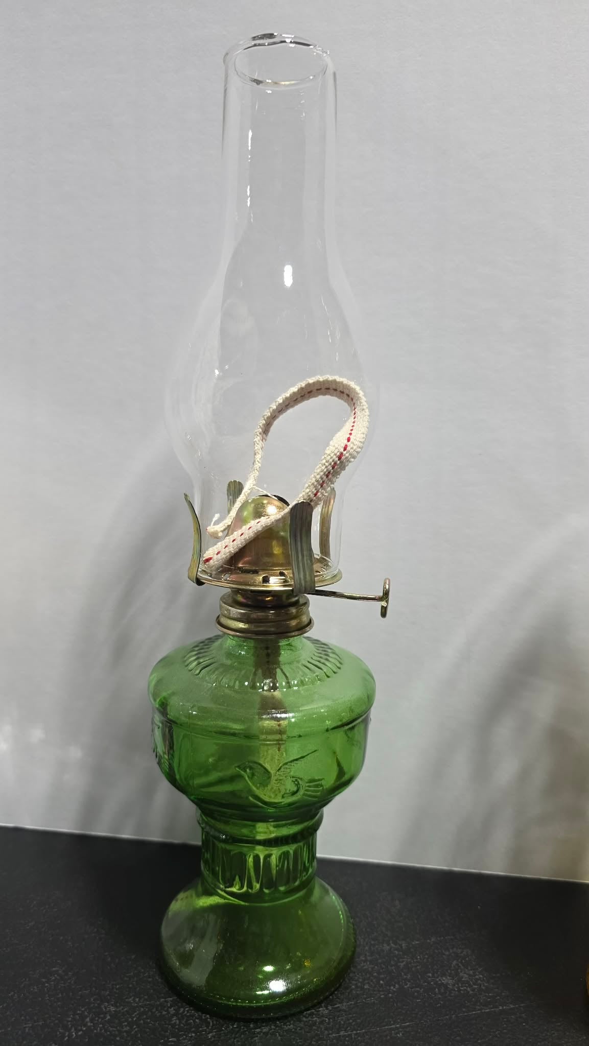 13" Glass Oil Lamp w/ 2 Wicks – Choice of Blue Red Clear Green or Amber