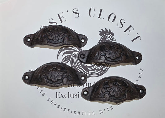 Cast Iron Draw Handel's Set Of 4