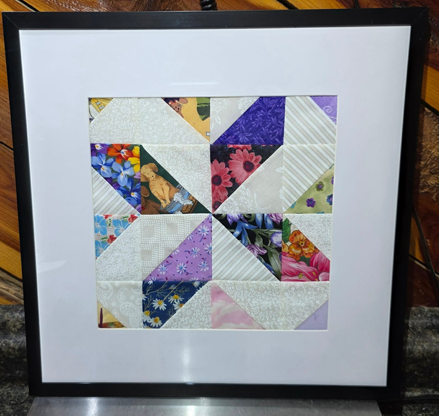 Framed Patchwork Quilt Square