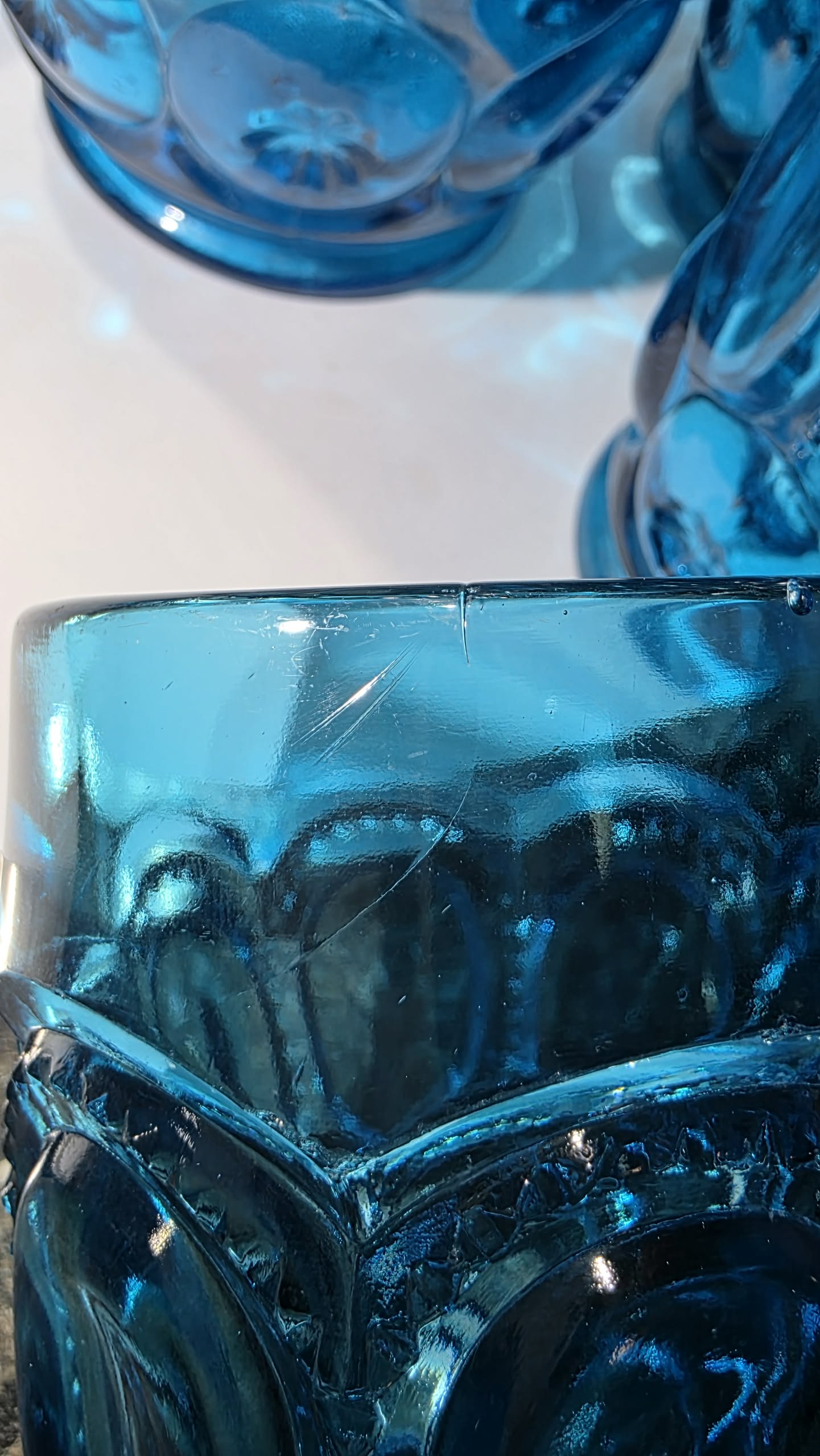 Pitcher and 4 Glasses L.E Smith Moon and Stars Blue